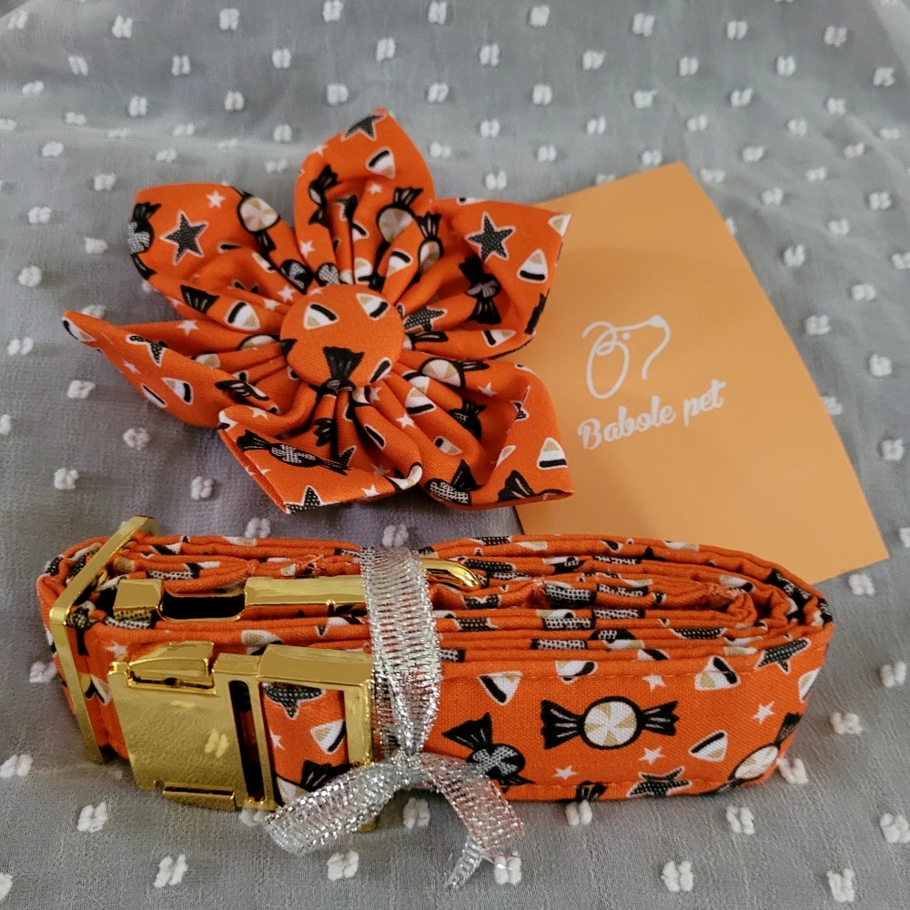 Babole Pet Halloween Collar with Flower New sz Large Dog